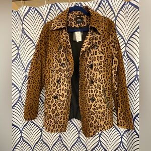Double Breast Corduroy Like Blazer Animal Print..Size L